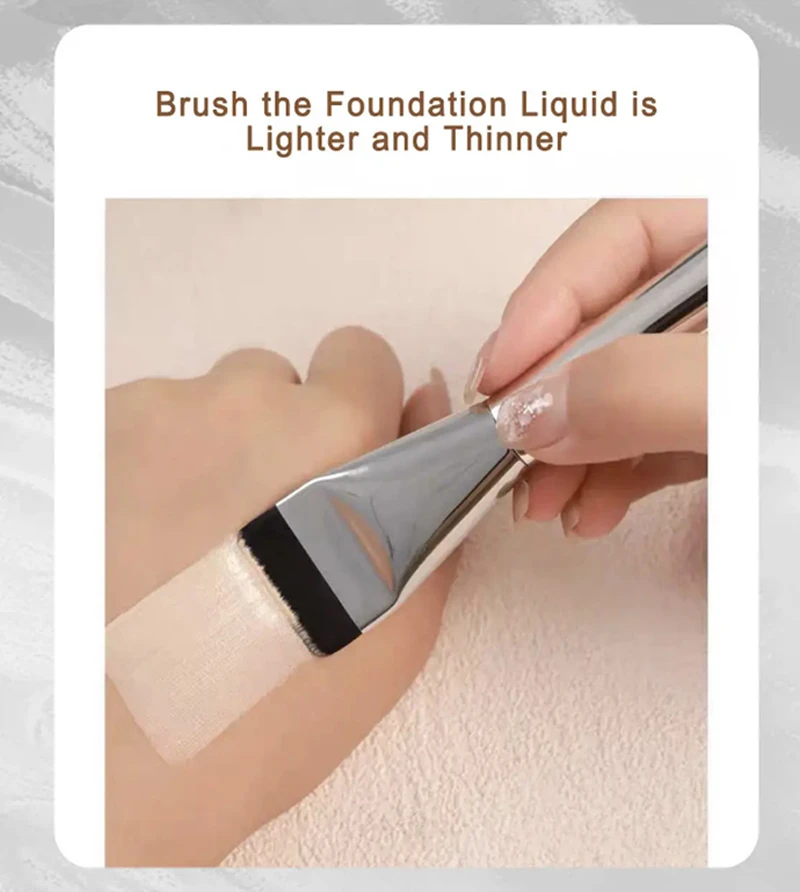 Flat thin foundation brush