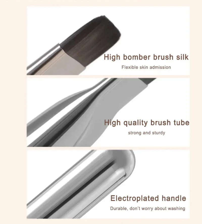 Flat thin foundation brush