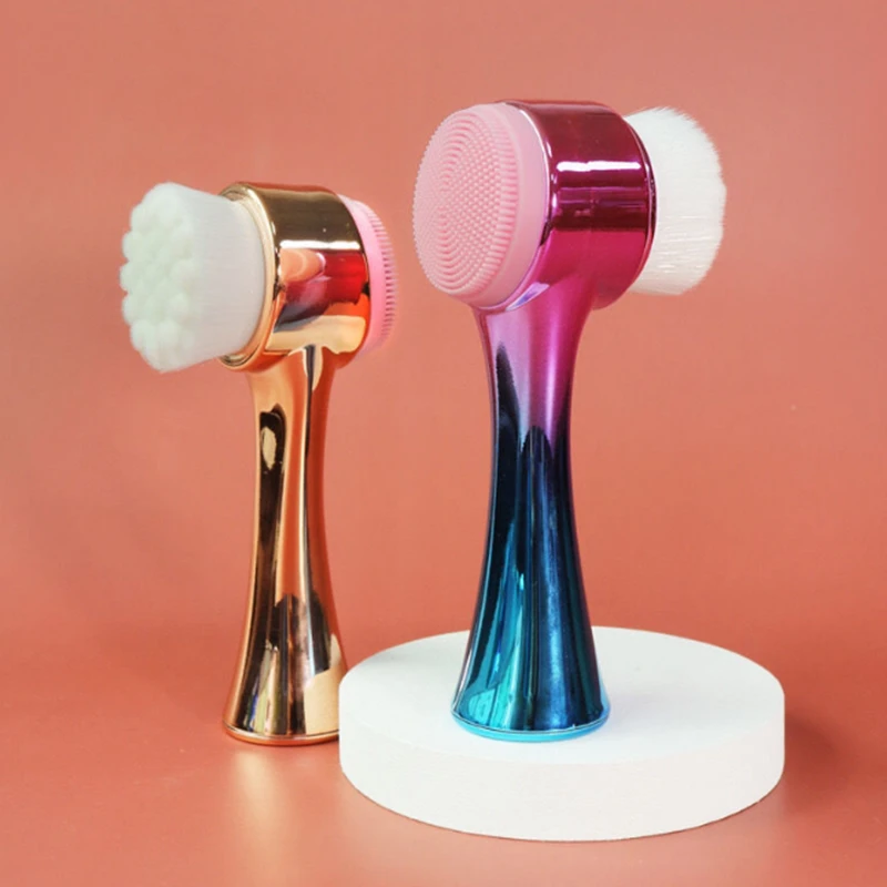 Electroplated face cleaning brush