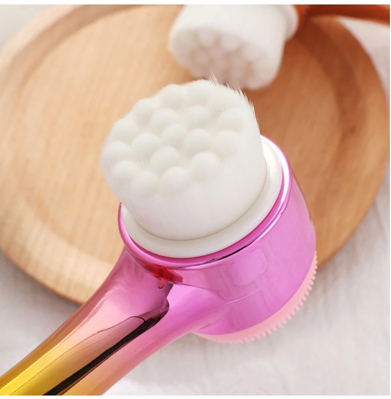Electroplated face cleaning brush