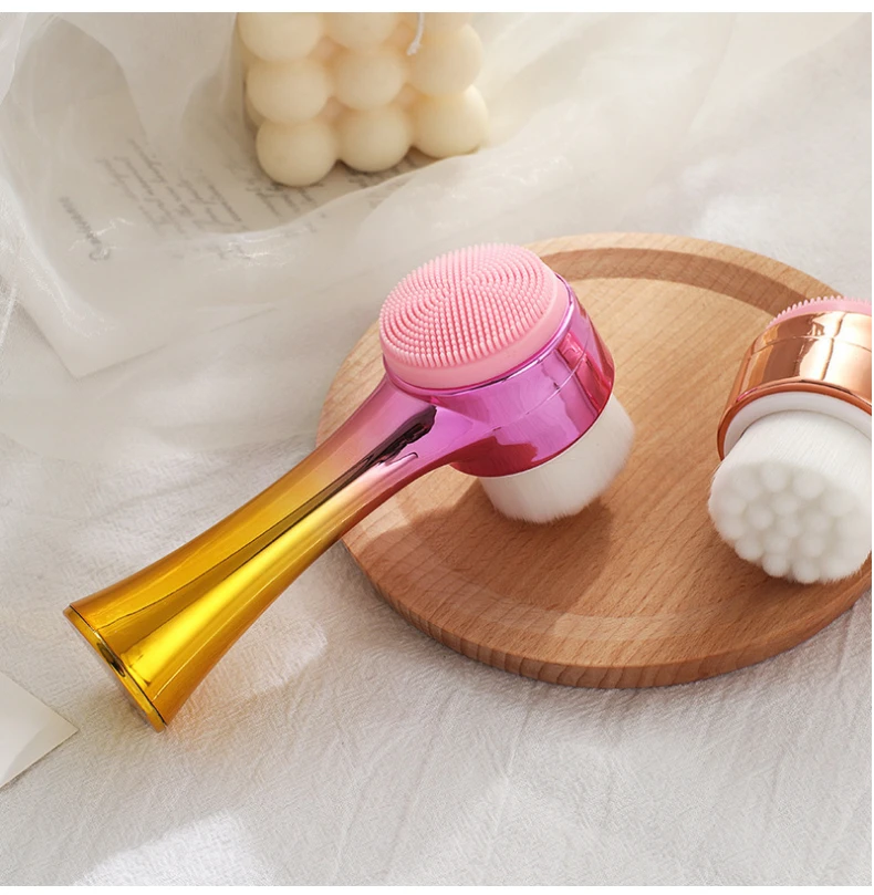 Electroplated face cleaning brush
