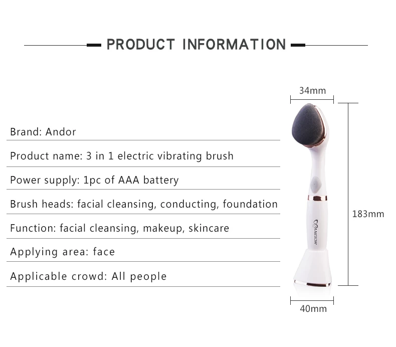 Three-in-one electric facial cleansing device