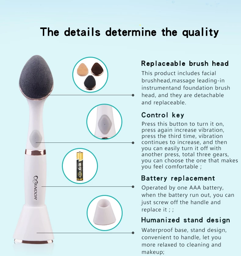 Three-in-one electric facial cleansing device